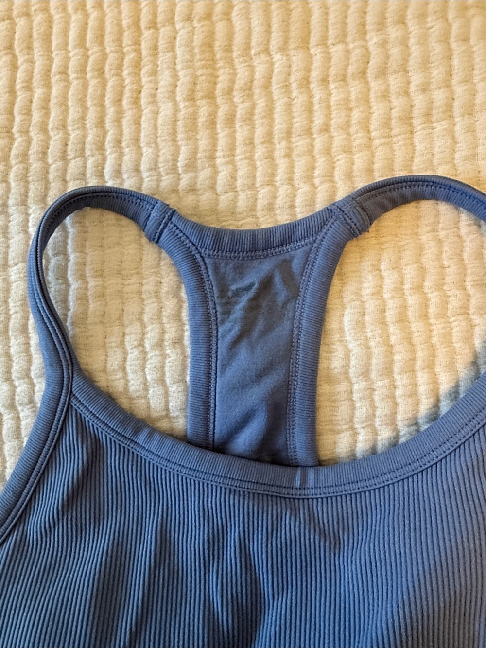 Amazon Ribbed Racerback Sports Bra - Navy Blue - Picture 3 of 5
